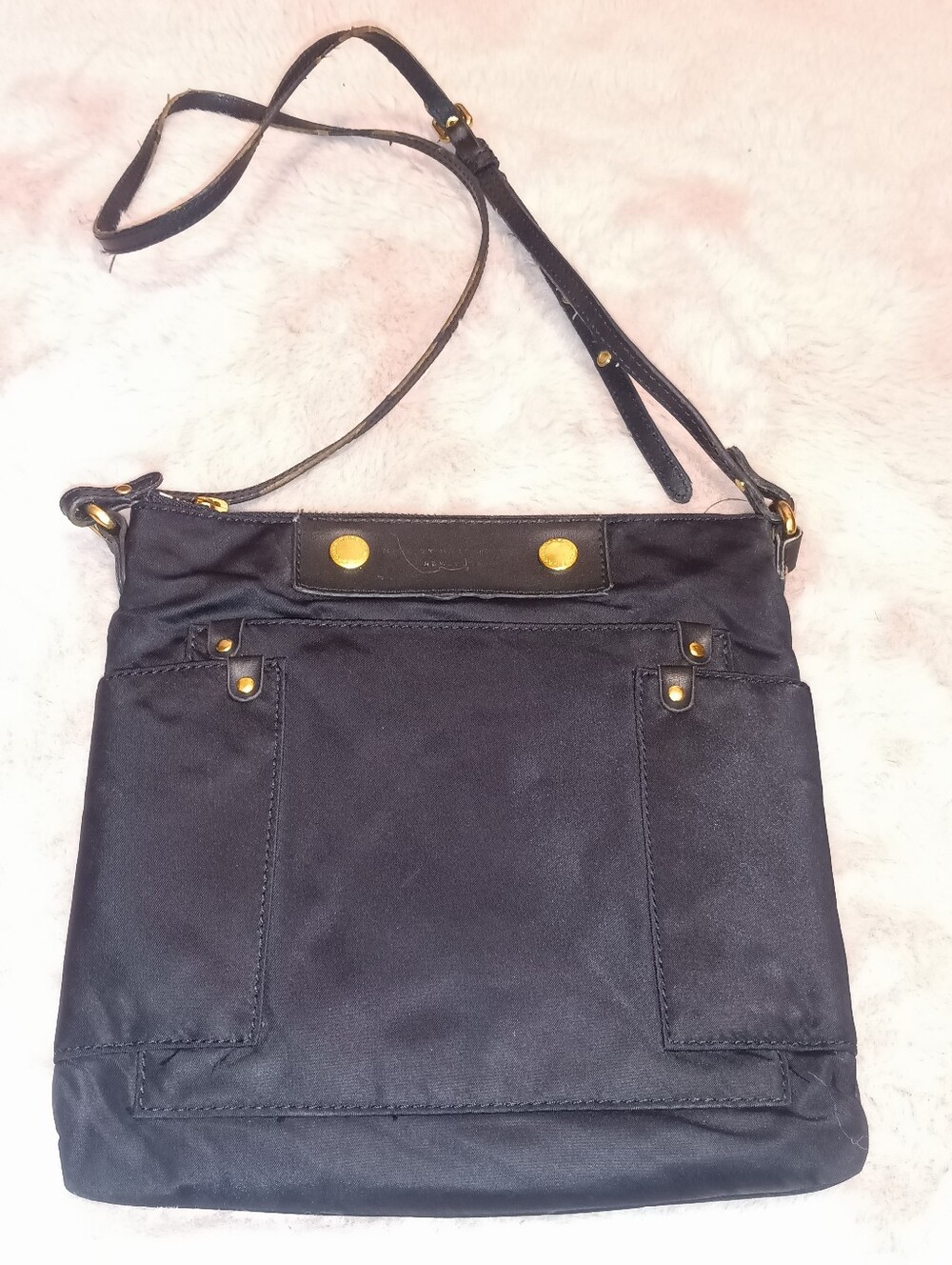 Marc by Marc Jacobs Preppy Nylon Crossbody Messenger Bag Black M3PE1